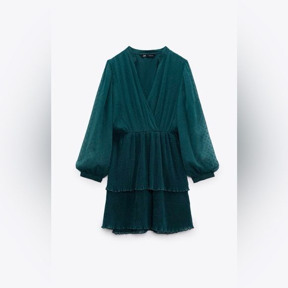 Zara short Dotted Mesh Dress - Picture 6 of 9